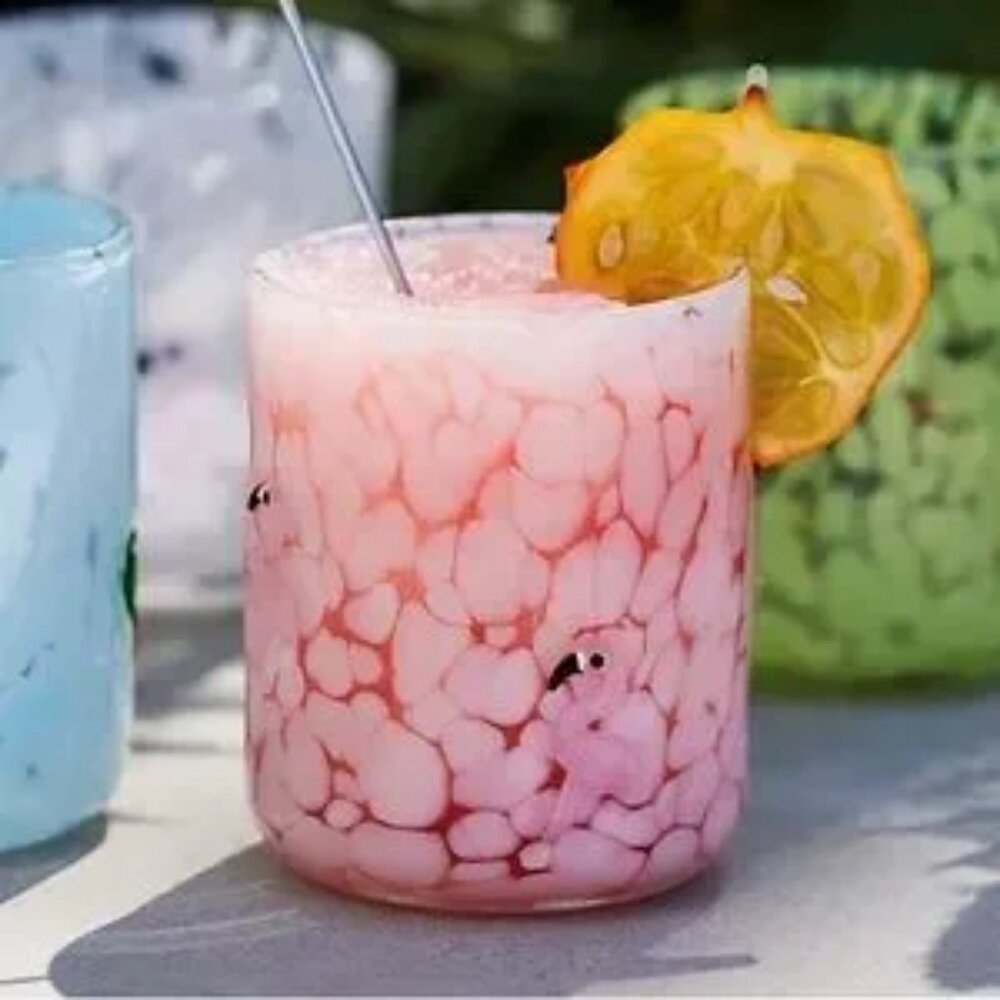 Anthropologie Flamingo Icon Juice Glass - Picture 1 of 1
